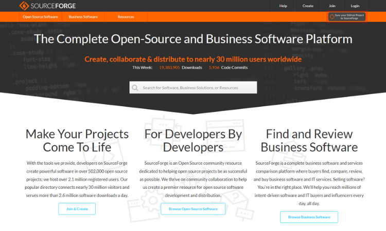 免费软件下载网站Sourceforge