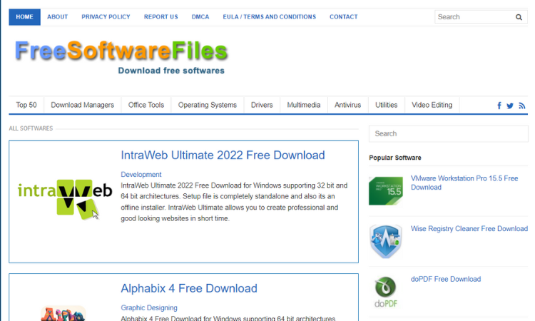 免费软件下载网站Freesoftwarefiles.com